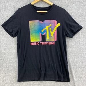 21 Men Tshirt Mens Large Black M TV Graphics Music Television Tee Short Sleeve